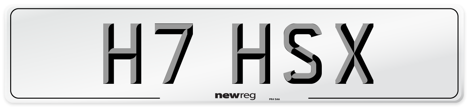 H7 HSX Number Plate from New Reg
